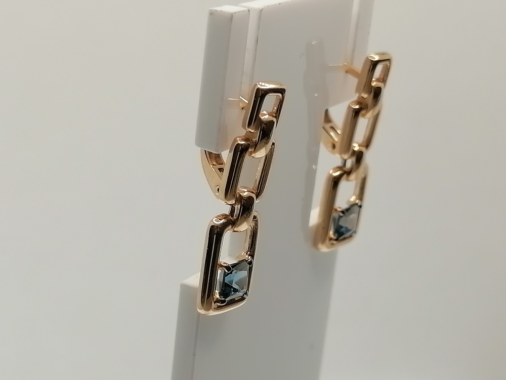 СЕРЬГИ ЛОНДОН ТОПАЗ (Au 585)