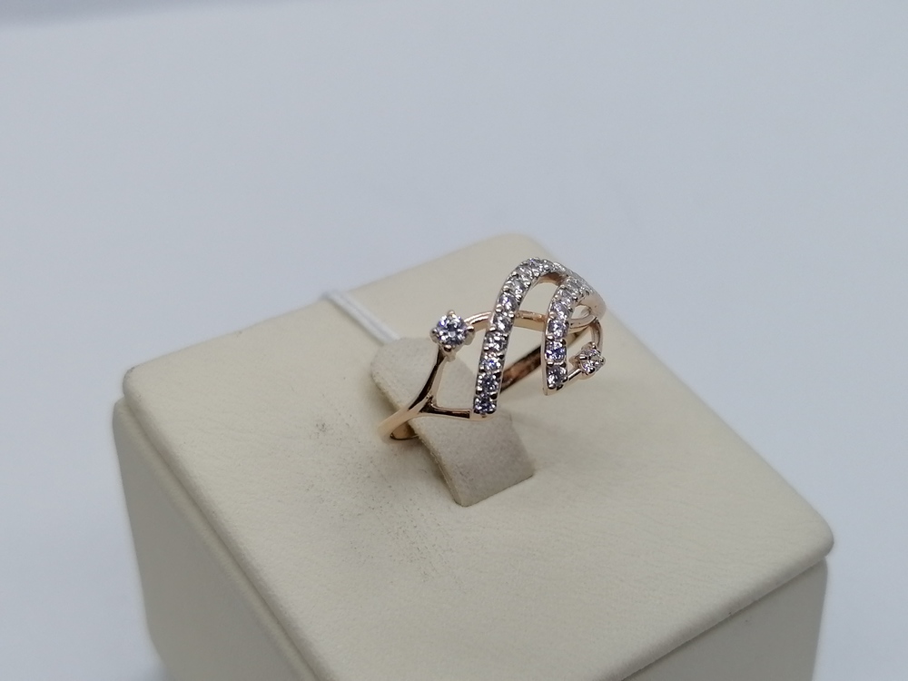 КОЛЬЦО С КАМНЯМИ (Au 585)