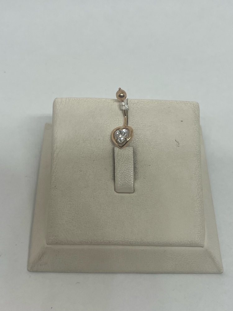 ПИРСИНГ В ПУПОК с камнем (Au 585)