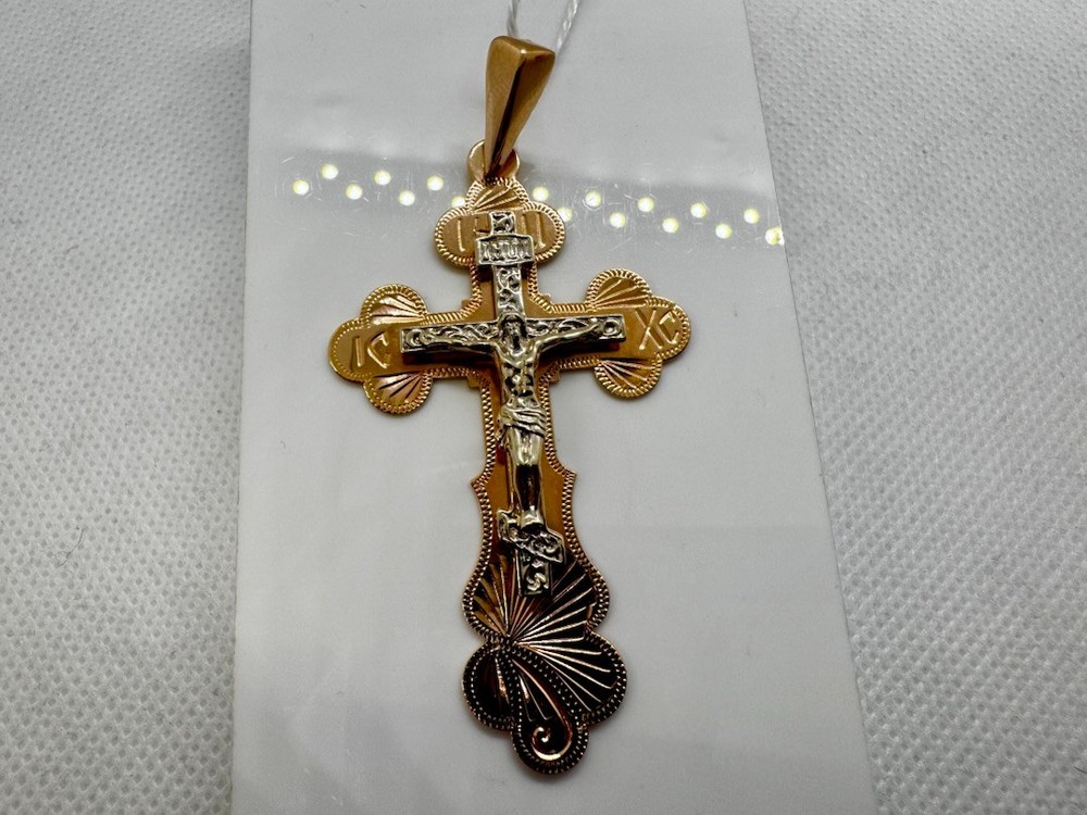 ПОДКБК585 ПОДВЕСКА КРЕСТ БЕЗ КАМНЯ (Au 585)