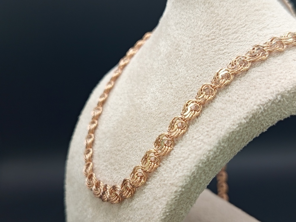 Роза Ц050 ЦЕПЬ ПУСТОТЕЛАЯ Роза (Au 585)