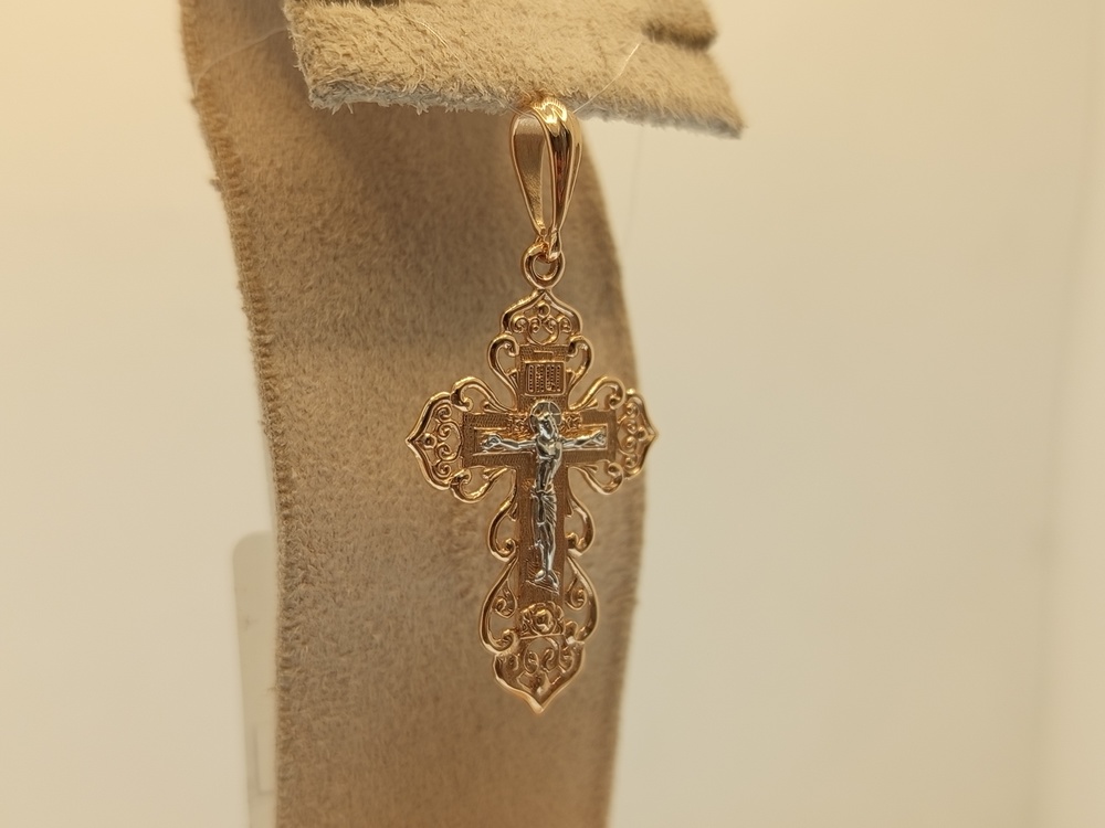 810-00296-10-00-00-00 ПОДВЕСКА КРЕСТ без камня (Au 585)