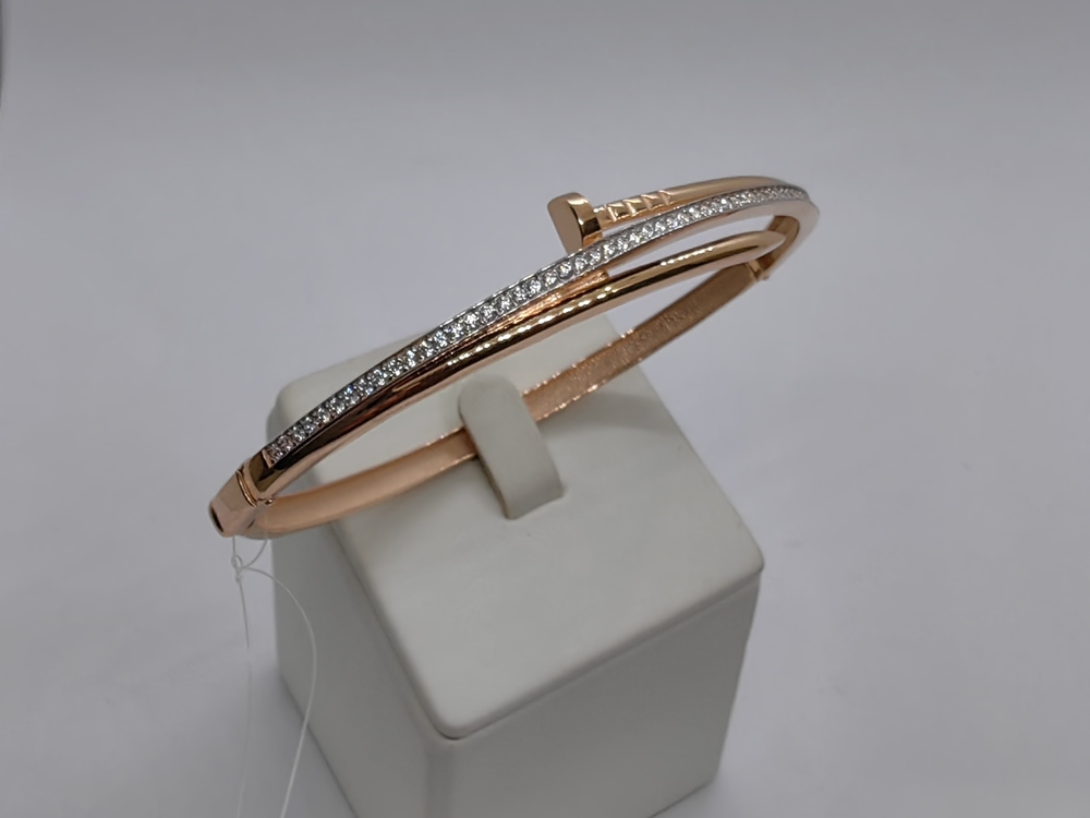 7704942 БРАСЛЕТ ЖЕСТКИЙ с камнями (Au 585)