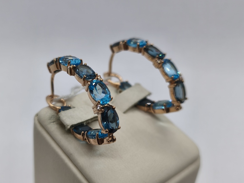 СКМИ585 СЕРЬГИ С КАМНЯМИ (Au 585)