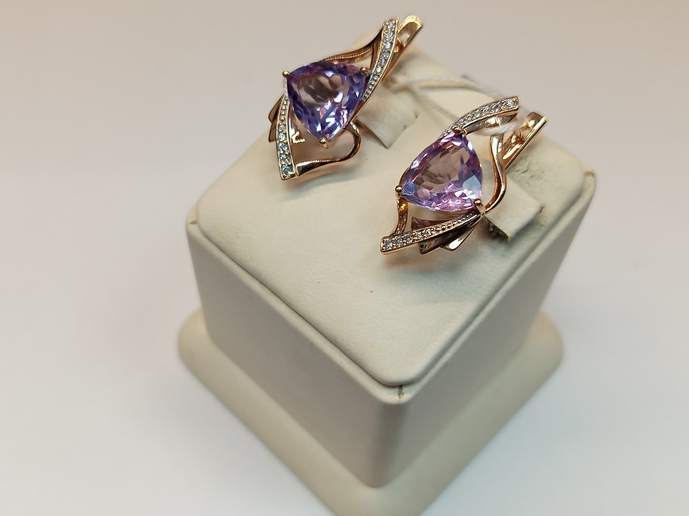 СКМИ585 СЕРЬГИ С КАМНЯМИ (Au 585)