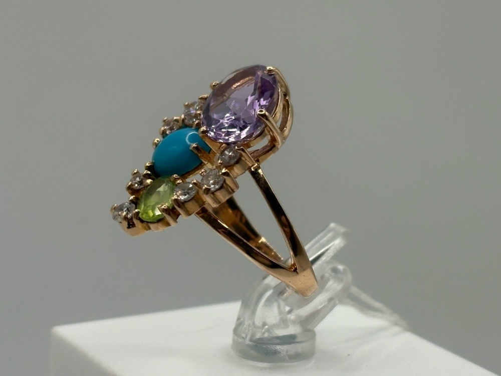 КОЛКМИ585 КОЛЬЦО С КАМНЯМИ (Au 585)