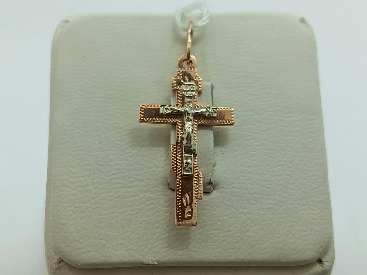 ПОДКБК585 ПОДВЕСКА КРЕСТ БЕЗ КАМНЯ (Au 585)