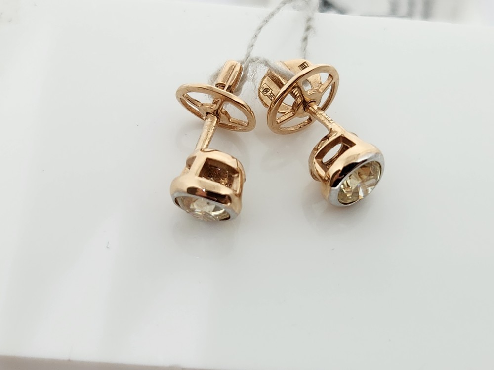 91802800 СЕРЬГИ ПУСЕТЫ с камнем (Au 585)