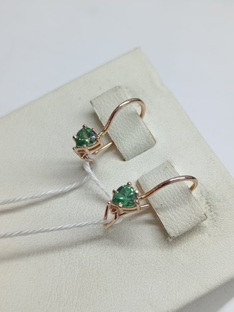 СКМ585 СЕРЬГИ С КАМНЕМ (Au 585)