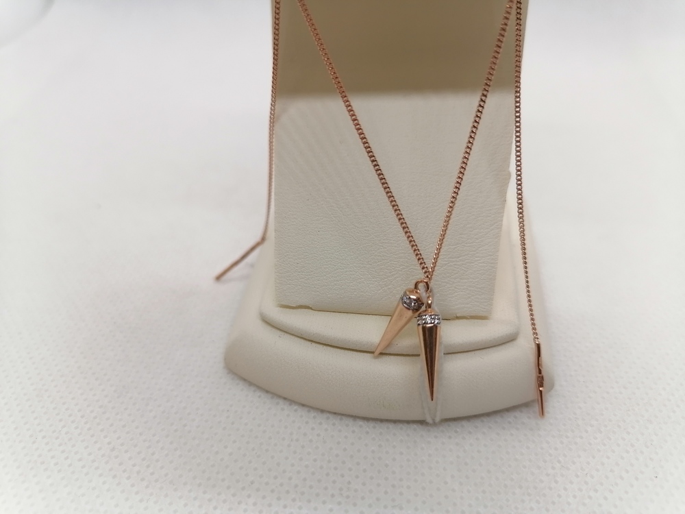 СЕРЬГИ ПРОДЕВКИ с камнями (Au 585)