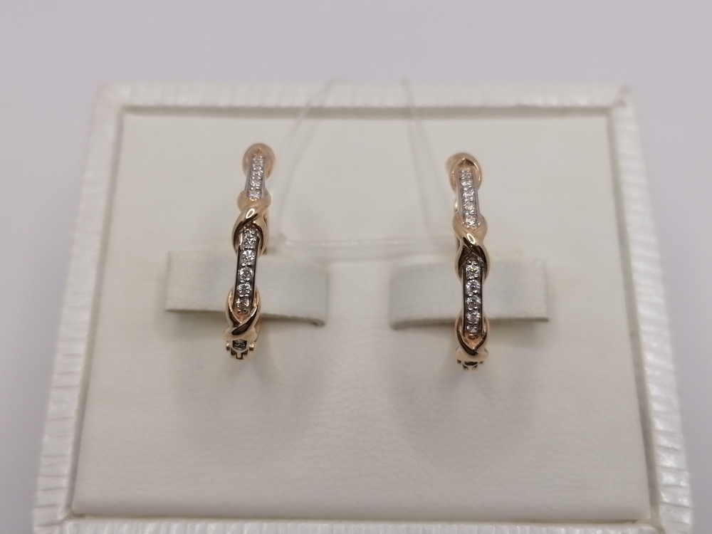 04-52-0878-00 СЕРЬГИ КОНГО с камнями (Au 585)