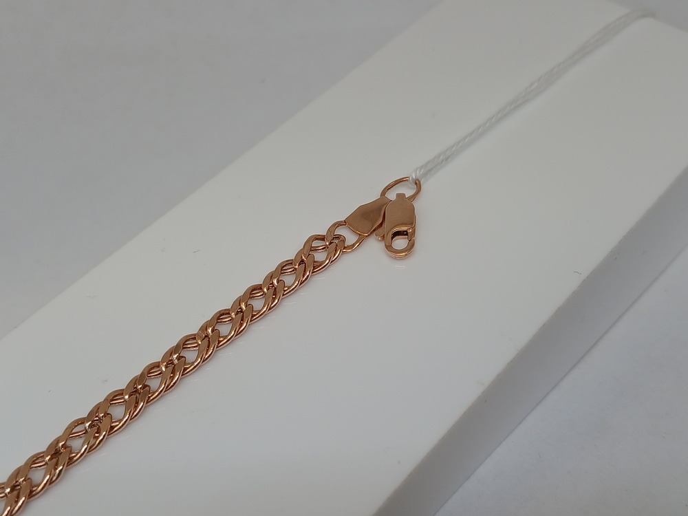 БРАСЛЕТ ПУСТОТЕЛЫЙ Ромб двойной Au 585