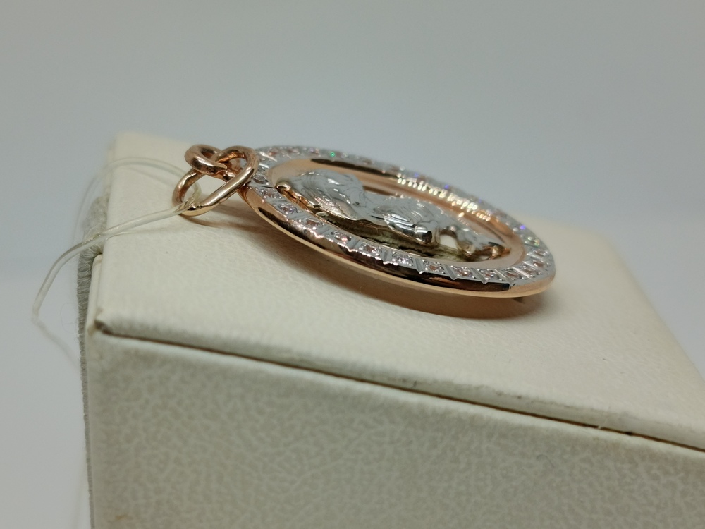 033548 ПОДВЕСКА ЗНАК ЗОДИАКА РЫБЫ (Au 585)