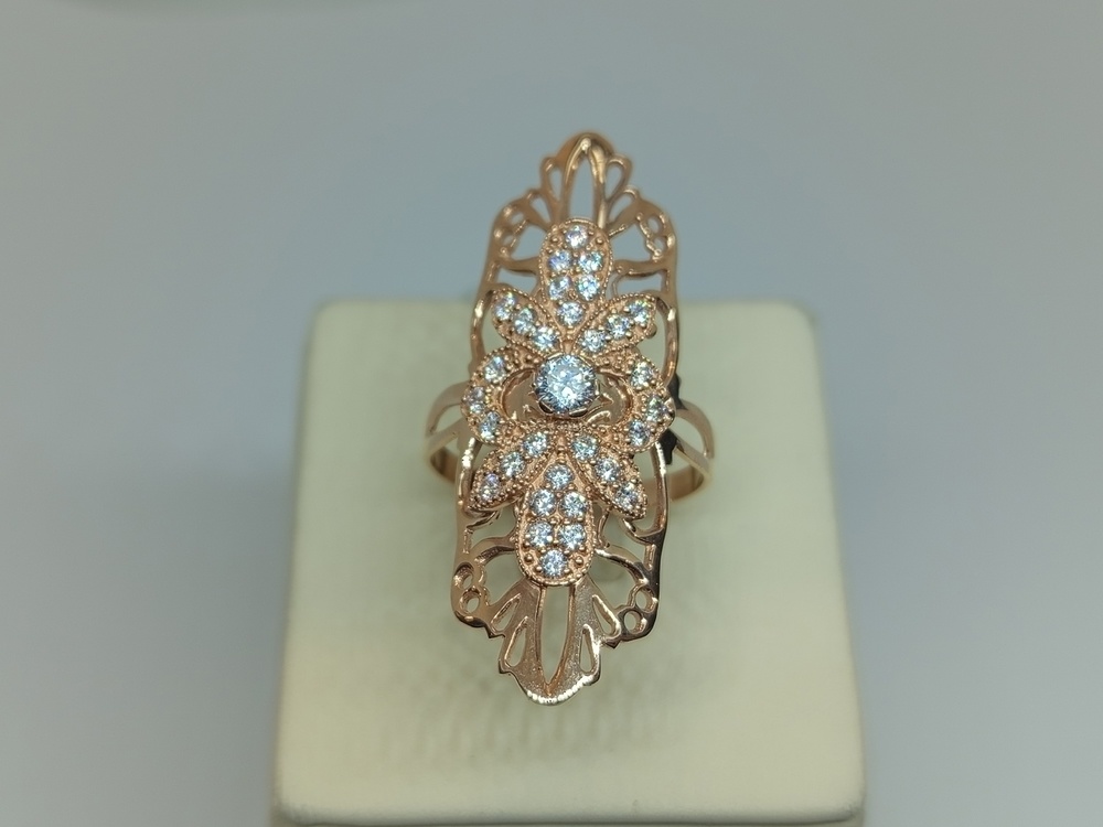 КОЛЬЦО С КАМНЯМИ (Au 585)