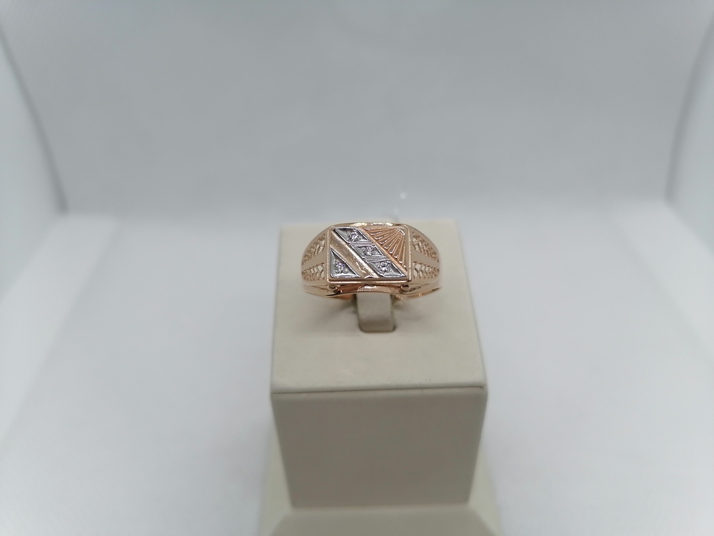 КОЛЬЦО ПЕЧАТКА с камнями (Au 585)