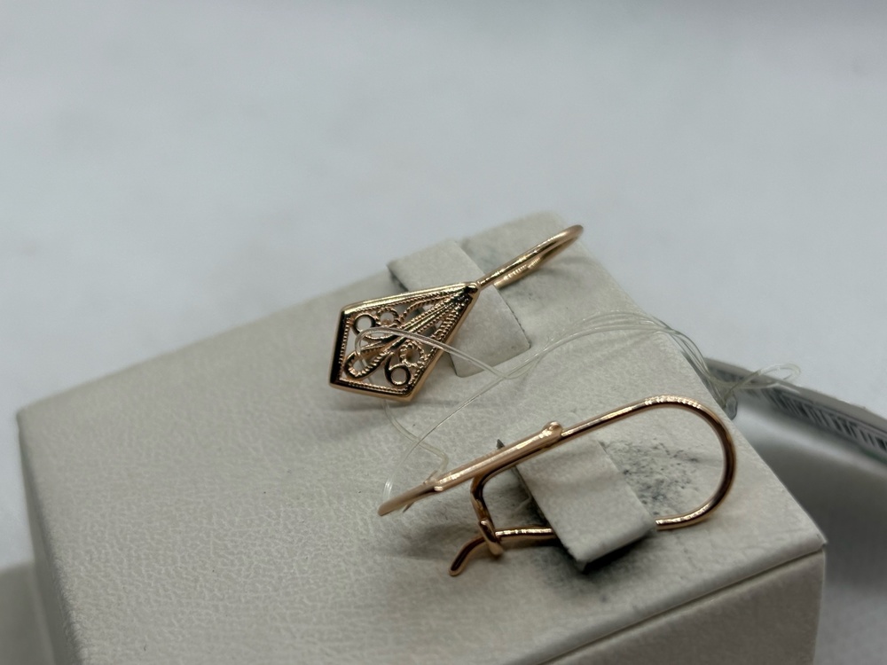 СЕРЬГИ ПЕТЕЛЬКА без камня (Au 585)