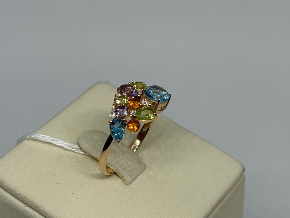 КОЛКМИ585 КОЛЬЦО С КАМНЯМИ (Au 585)