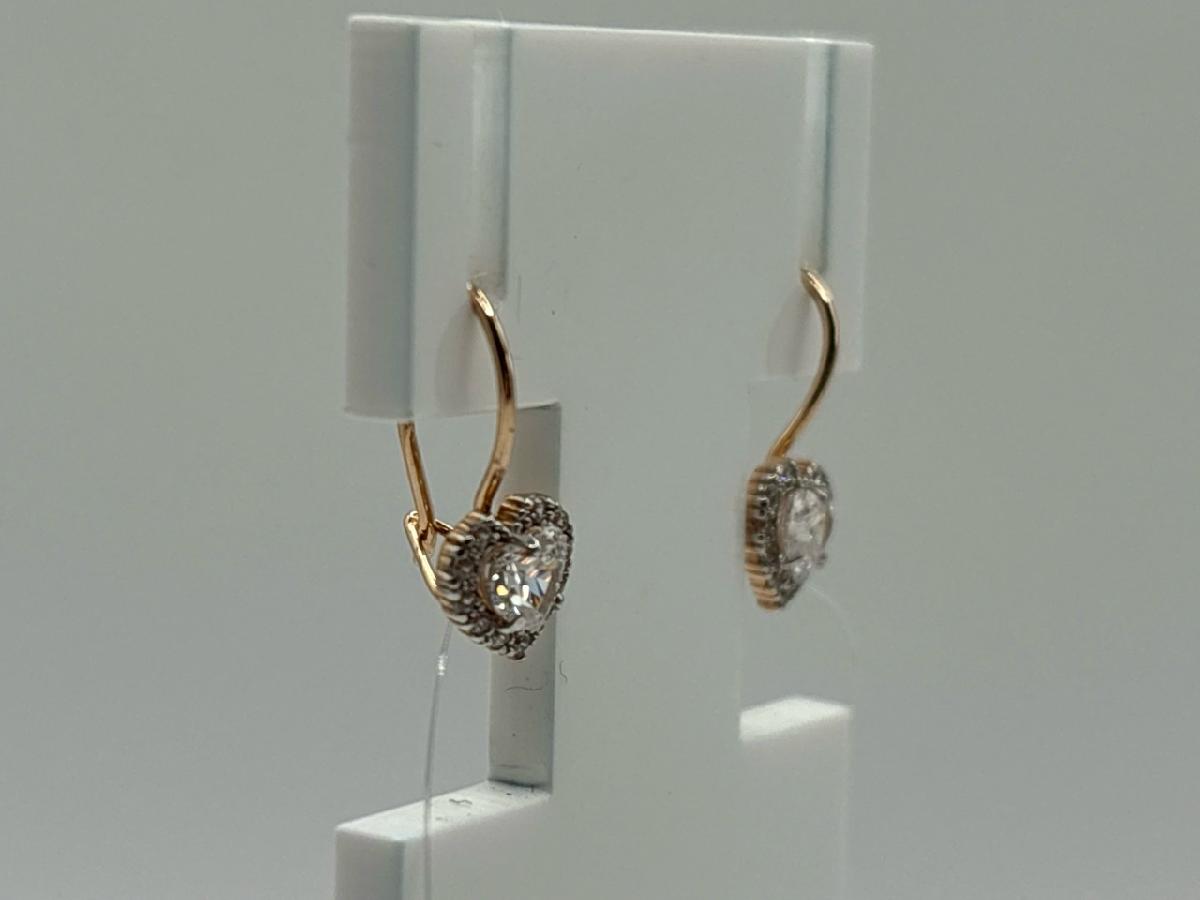 СЕРЬГИ ПЕТЕЛЬКА с камнями (Au 585)