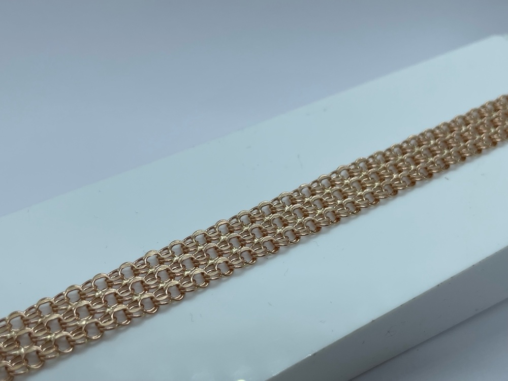 Бисмарк Б50 Трехрядный БРАСЛЕТ ПУСТОТЕЛЫЙ (Au 585)