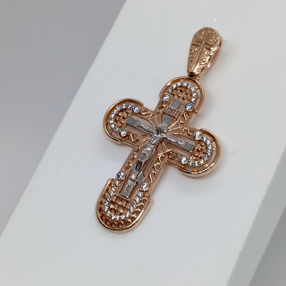 ПОДВЕСКА КРЕСТ с камнями (Au 585)