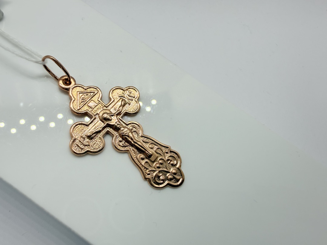 ПОДВЕСКА КРЕСТ БЕЗ КАМНЯ (Au 585)