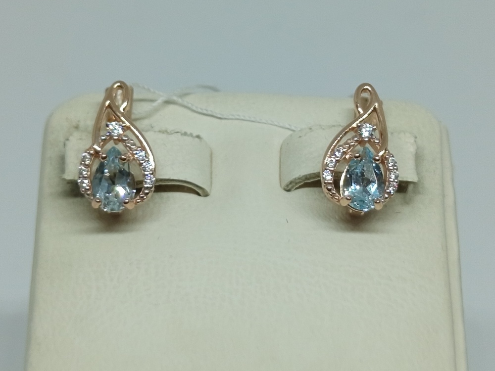 СКМИ585 СЕРЬГИ С КАМНЯМИ (Au 585)