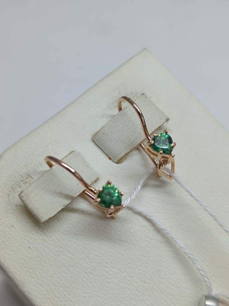 СКМ585 СЕРЬГИ С КАМНЕМ (Au 585)