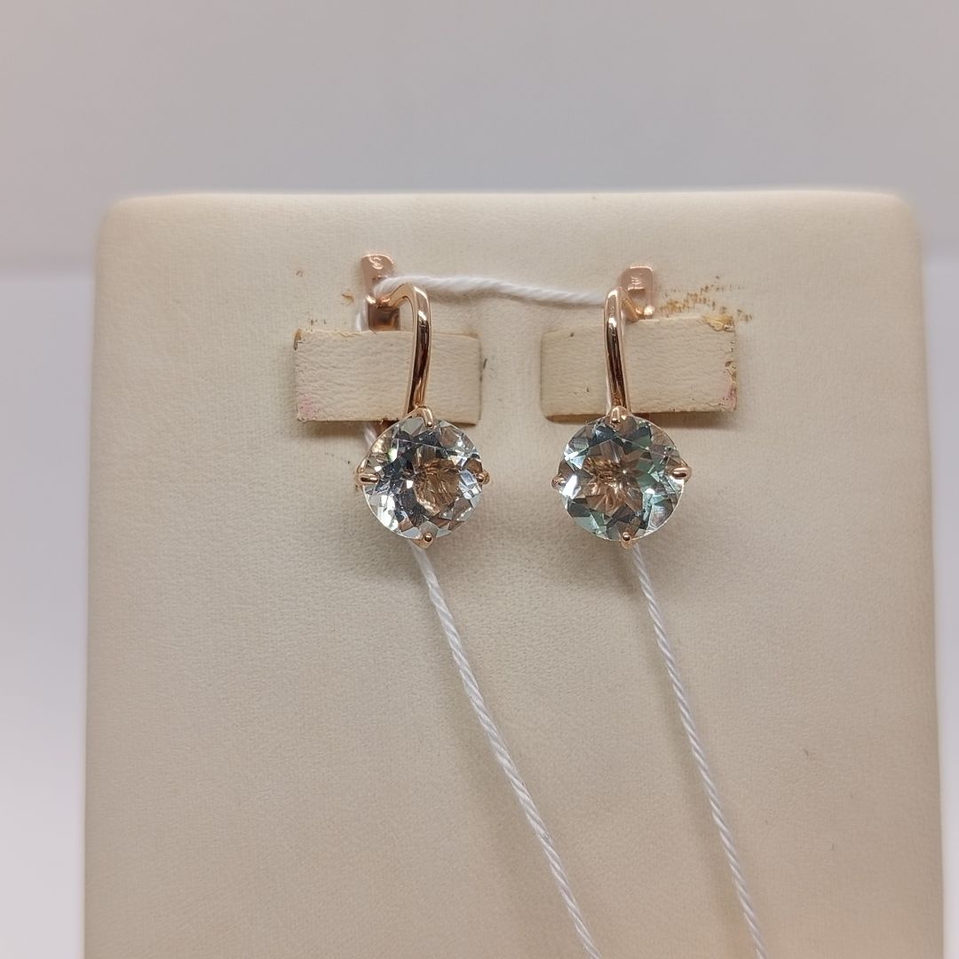 СКМ585 СЕРЬГИ С КАМНЕМ (Au 585)