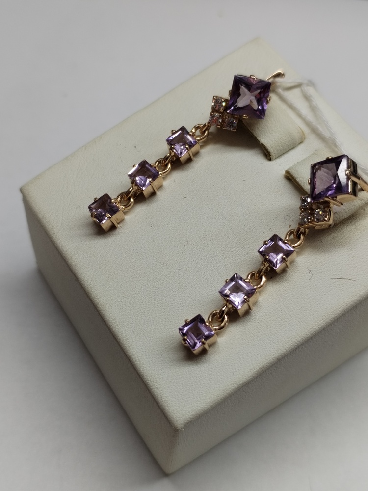 СКМИ585 СЕРЬГИ С КАМНЯМИ (Au 585)