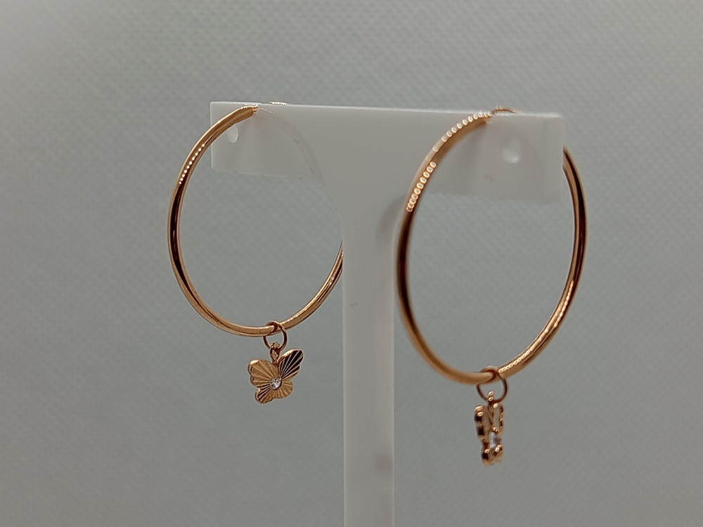 СЕРЬГИ КОНГО с камнем (Au 585)