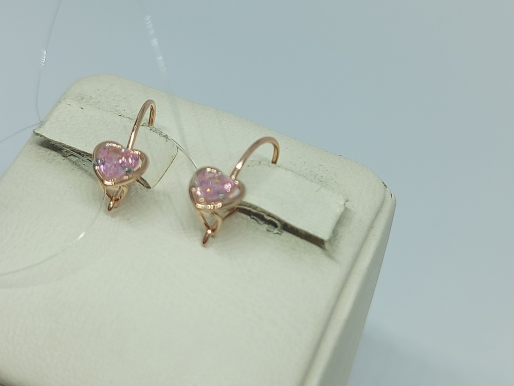 СЕРЬГИ ПЕТЕЛЬКА с камнем (Au 585)