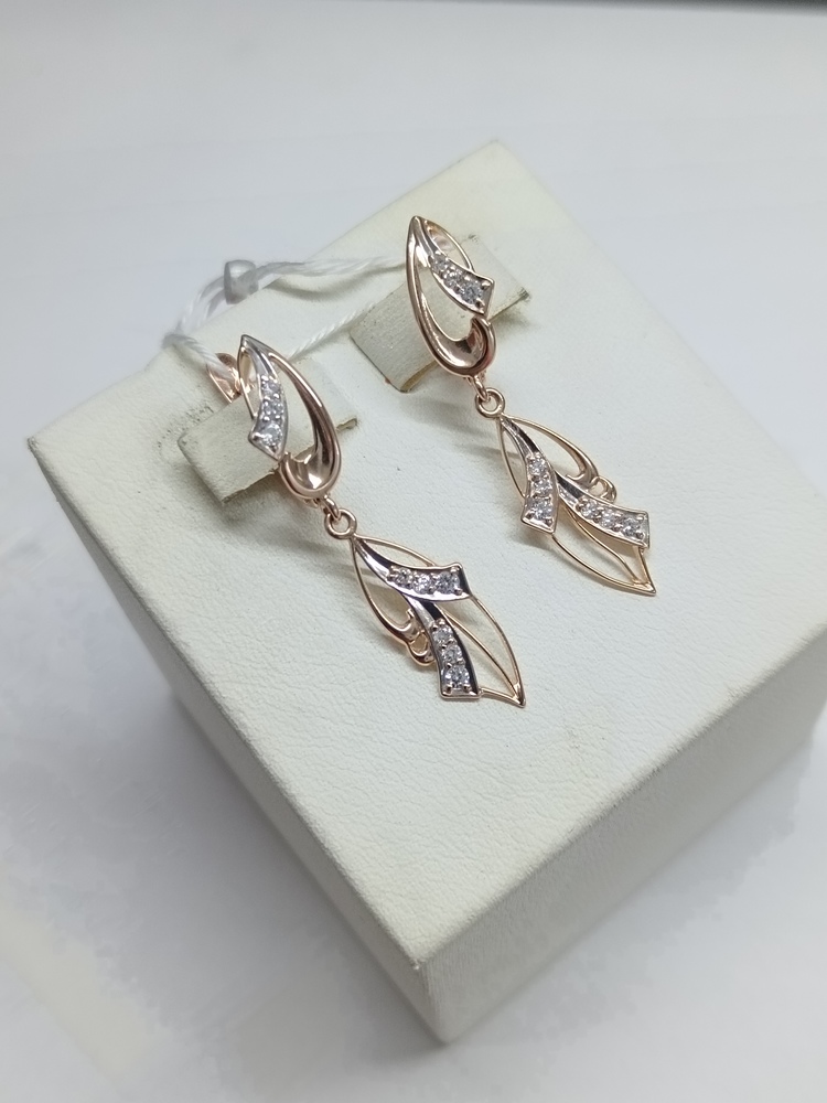 СКМИ585 СЕРЬГИ С КАМНЯМИ (Au 585)