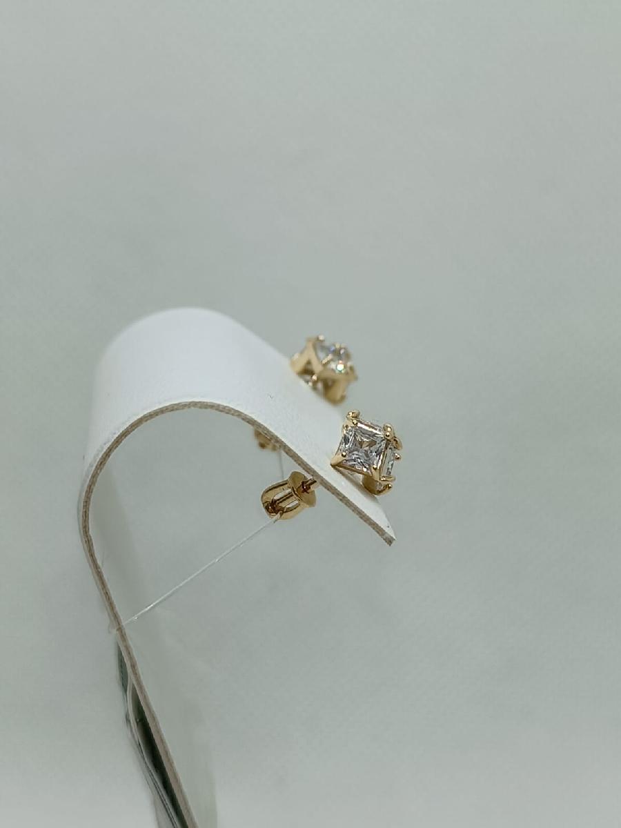 С4754л СЕРЬГИ ПУСЕТЫ с камнями (Au 585)