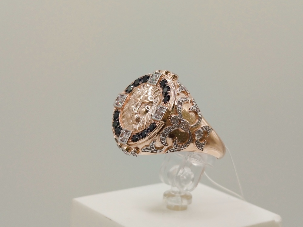 КОЛЬЦО ПЕЧАТКА с камнями (Au 585)