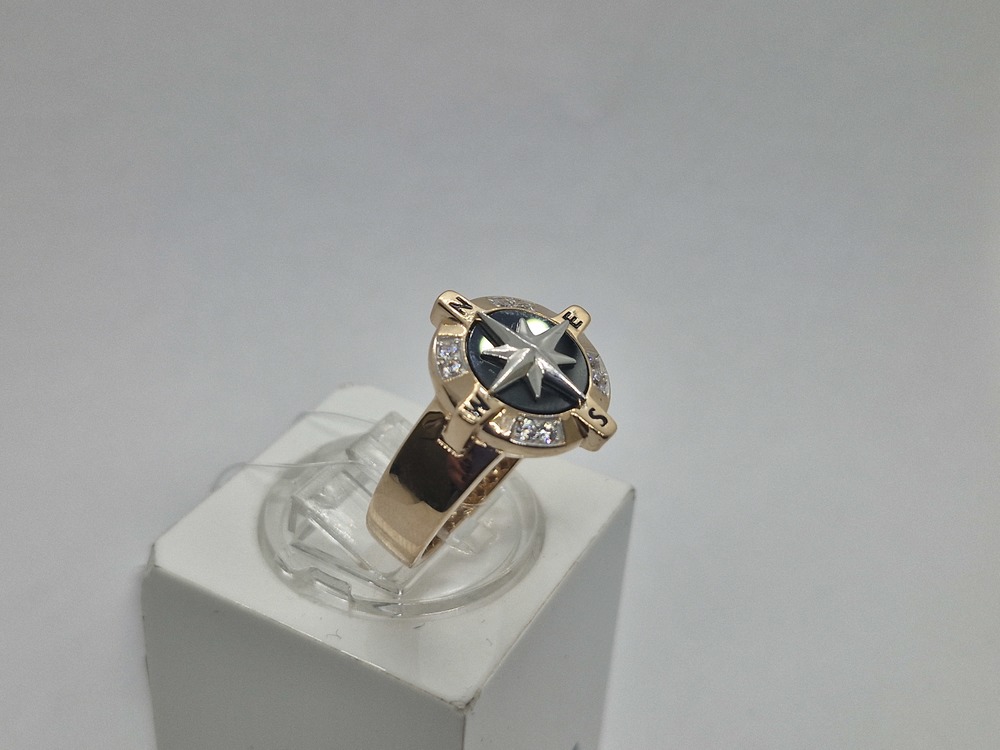 КОЛЬЦО ПЕЧАТКА с камнями (Au 585)