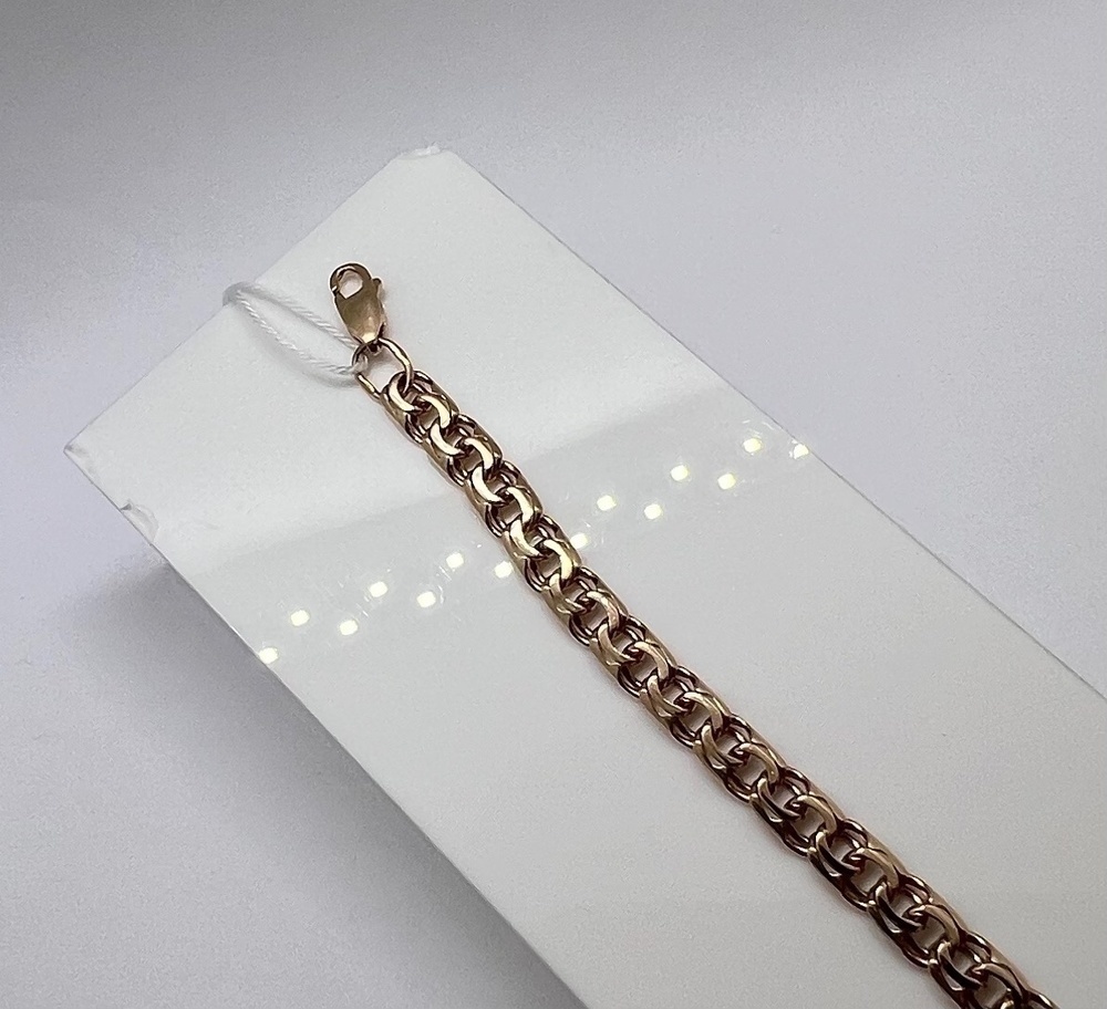 БЛБ585 БРАСЛЕТ ПОЛНОВЕСНЫЙ Бисмарк (Au 585)