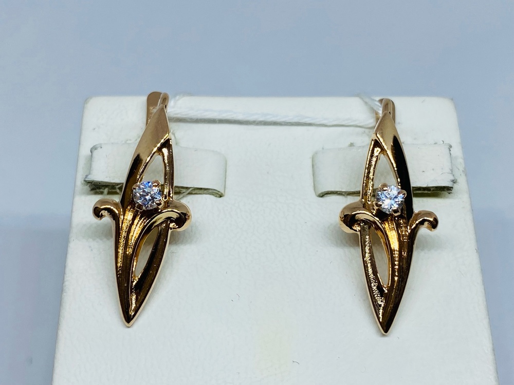 СЕРЬГИ С КАМНЕМ (Au 585)