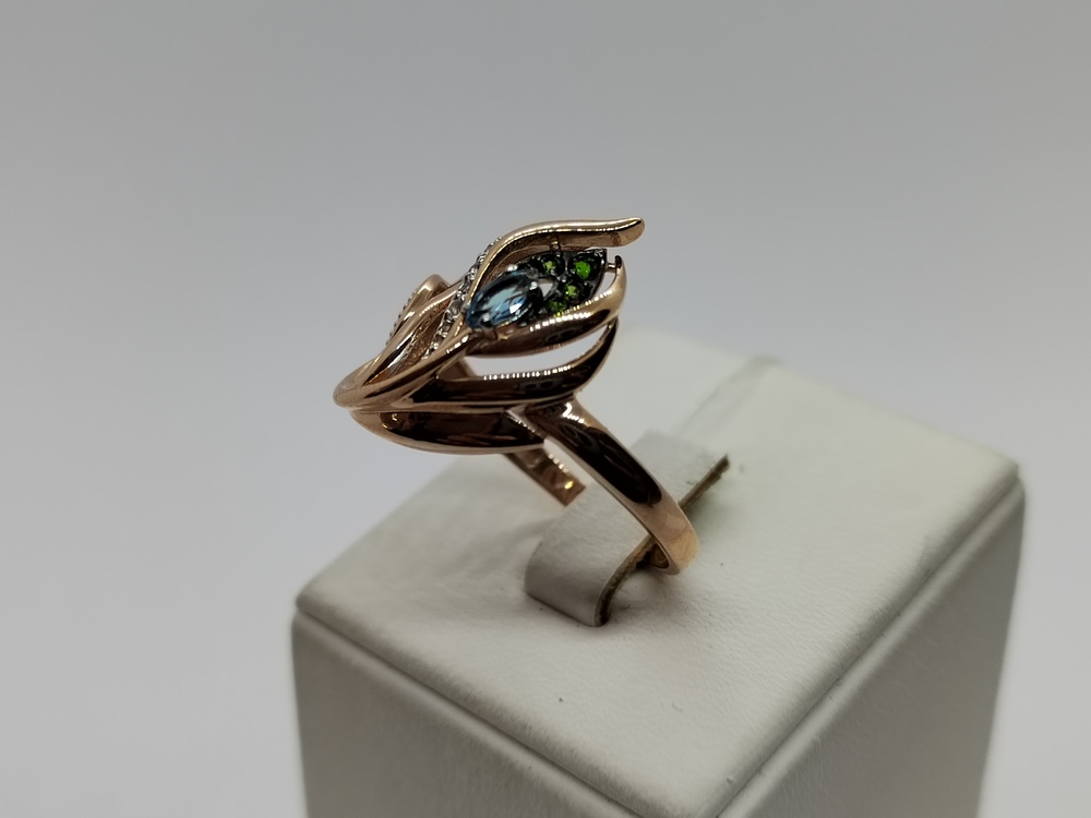 КОЛЬЦО С КАМНЯМИ (Au 585)