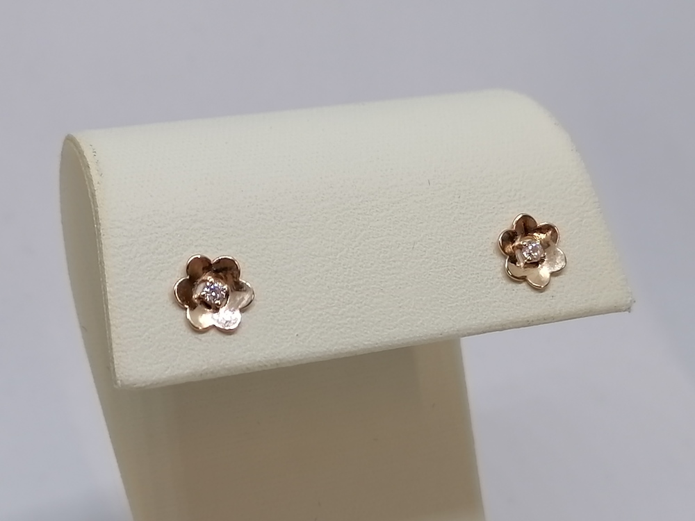 СЕРЬГИ ПУСЕТЫ с камнем (Au 585)