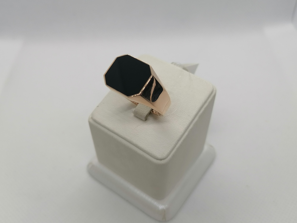 920457Аг.Ч. КОЛЬЦО ПЕЧАТКА с камнем (Au 585)