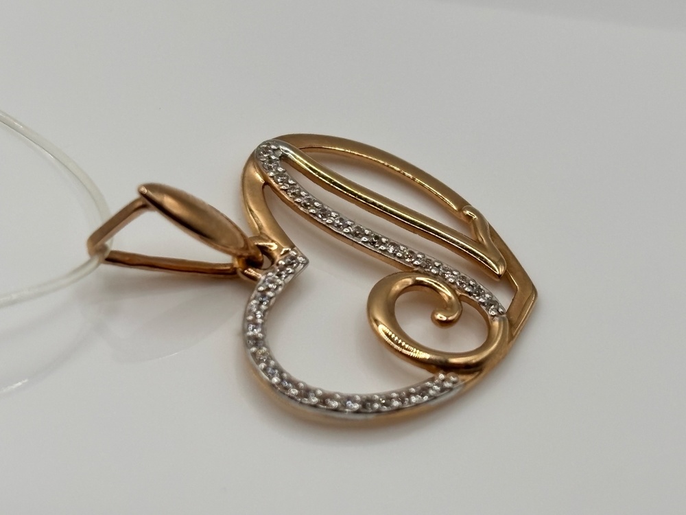 ПОДВЕСКА БУКВА Л с камнями (Au 585)