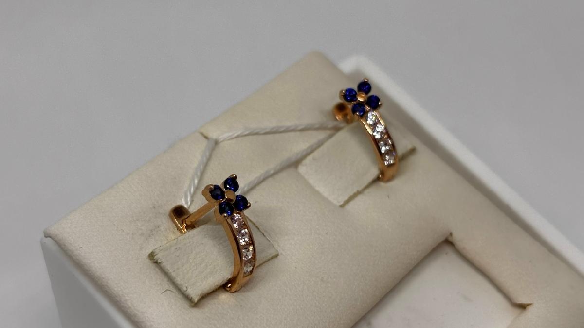 СКМИ585 СЕРЬГИ С КАМНЯМИ (Au 585)