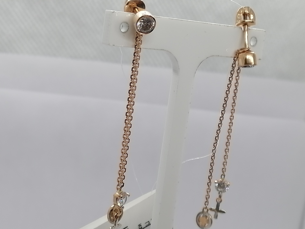 СЕРЬГИ ПУСЕТЫ с камнями (Au 585)