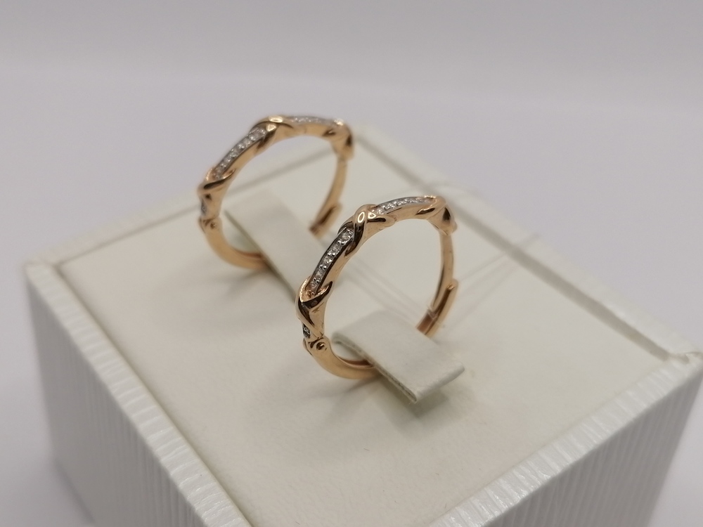 04-52-0878-00 СЕРЬГИ КОНГО с камнями (Au 585)