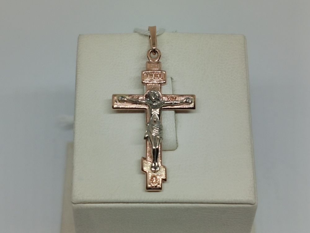 ПОДВЕСКА КРЕСТ БЕЗ КАМНЯ (Au 585)