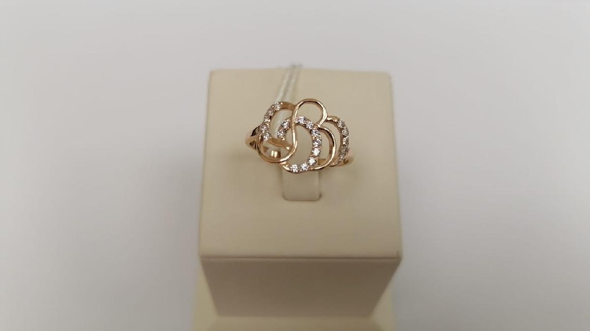 КОЛЬЦО С КАМНЯМИ (Au 585)