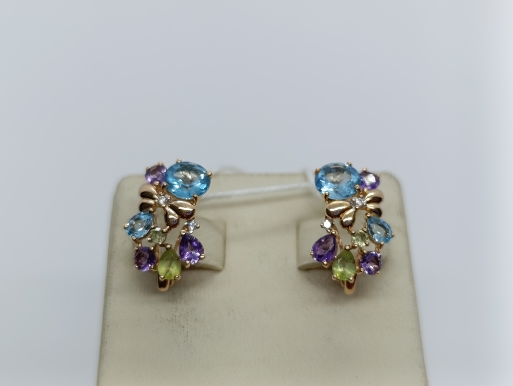 СЕРЬГИ С КАМНЯМИ (Au 585)