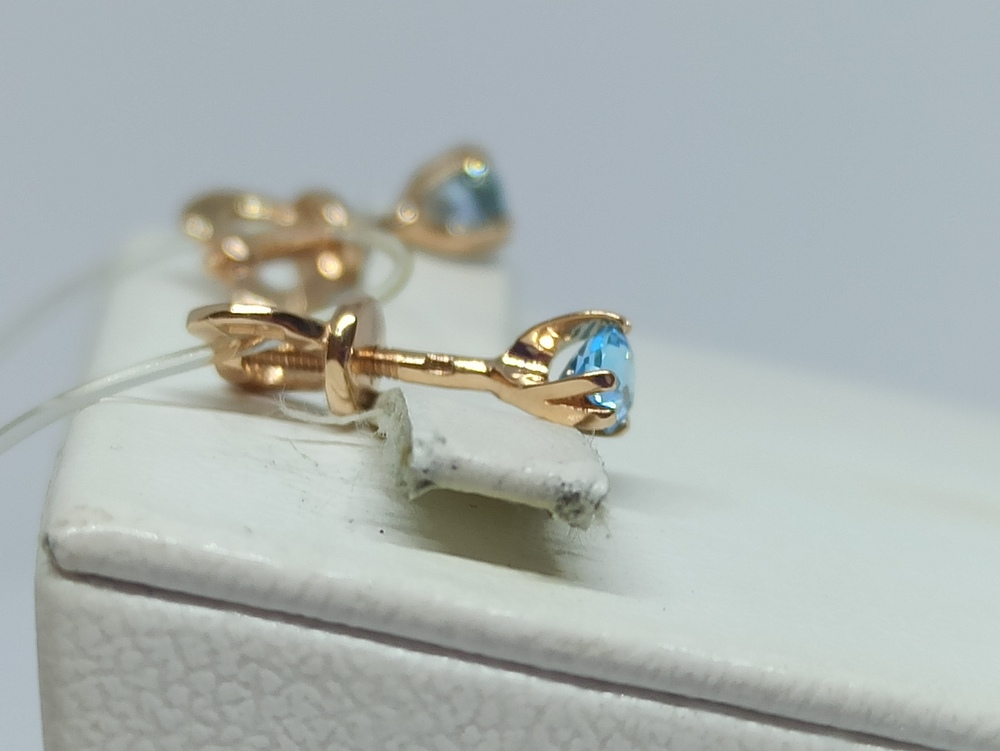 СЕРЬГИ ПУСЕТЫ с камнем (Au 585)