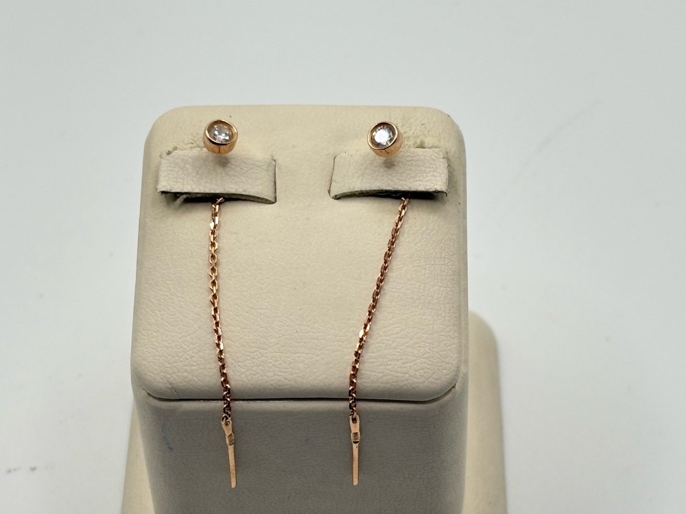 51-123-00503-1 СЕРЬГИ ПРОДЕВКИ с камнем (Au 585)