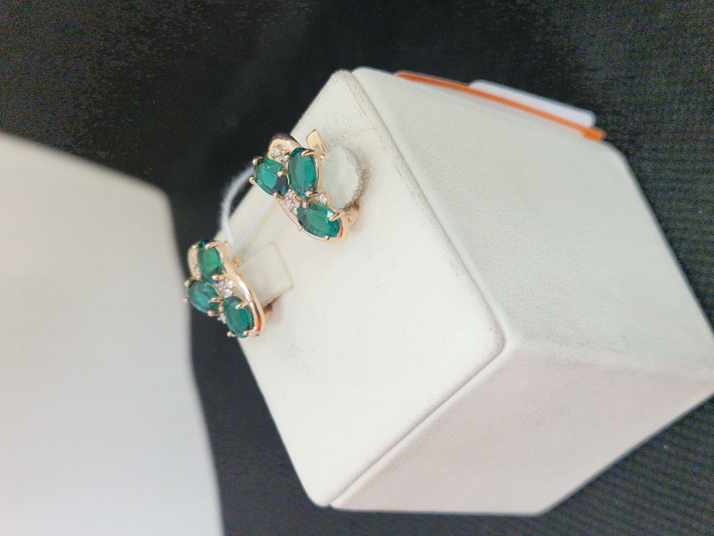 СКМИ585 СЕРЬГИ С КАМНЯМИ (Au 585)